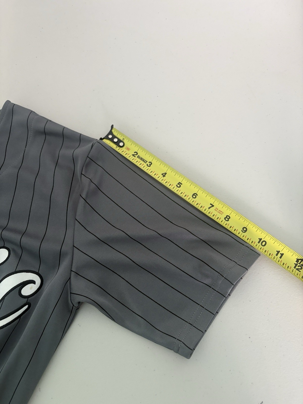 Logic “The Incredible True Story” Baseball Pinstripe Jersey Hip Hop Gray Size S