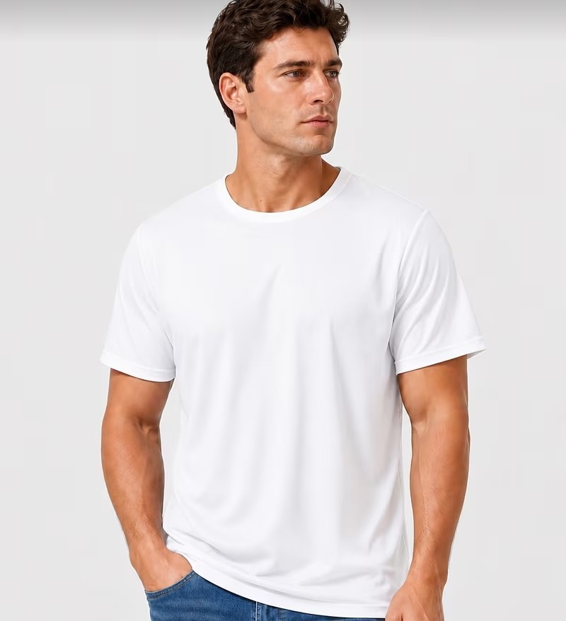 Reloust 12 Pack Medium White Crew Neck Short Sleeve Polyester T-Shirts