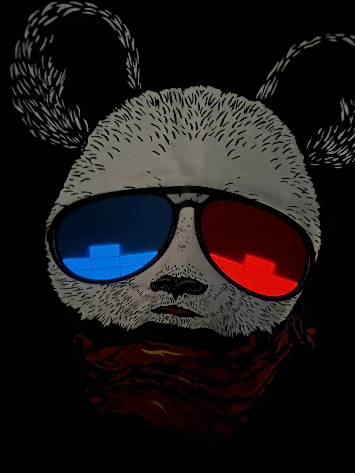 Sound Activated LED Bear Tee Shirt Size M Men’s Works Great.