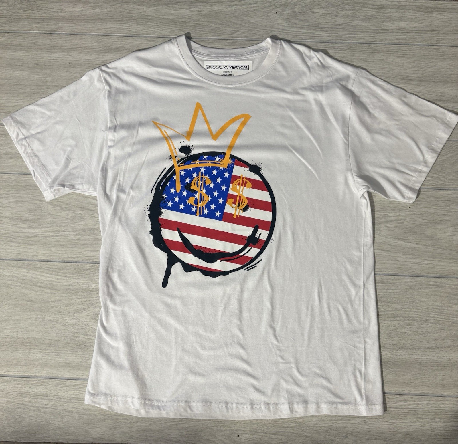 BROOKLYN VERTICAL White Y Shirts Men’s Size M