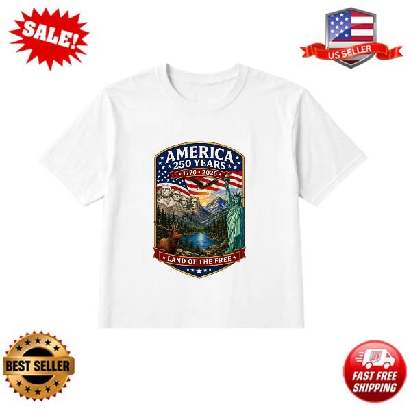 America 250 Years Freedom Shirt 1776-2026 Patriotic USA Flag July 4th Tee