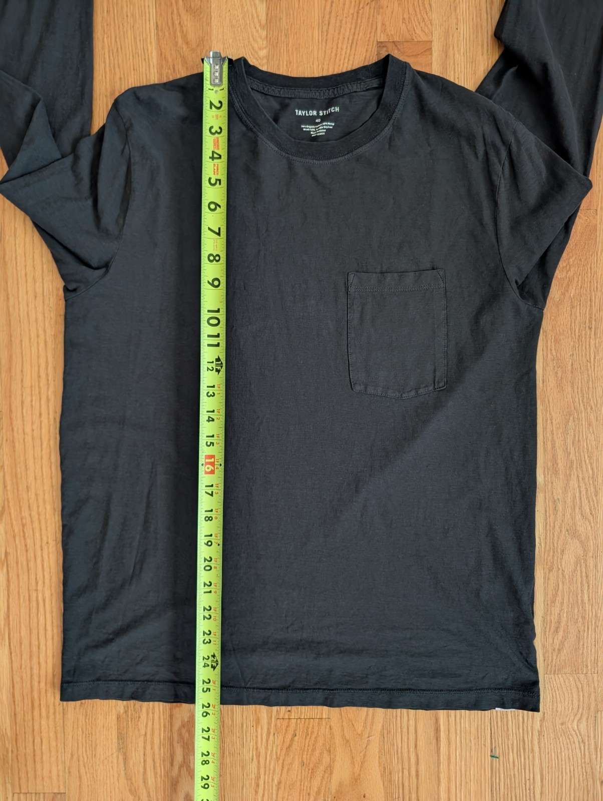 Taylor Stitch The Cotton Hemp Long Sleeve Tee in Charcoal Gray M 40