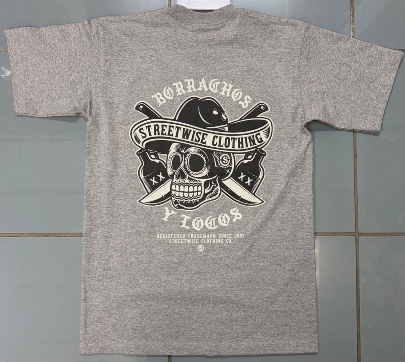 streetwise Los Borrachos Graphic T-Shirt Black & Gray M-5XL