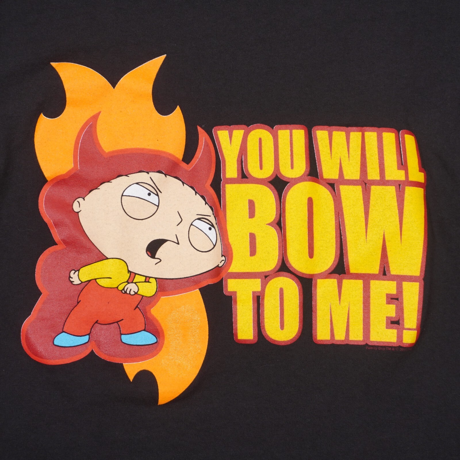 Family Guy Stewie Griffin You Will Bow To Me T Shirt 2011 Men Small Black Cotton