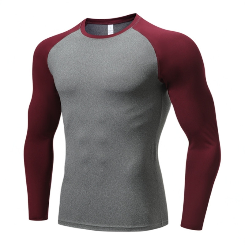4 Colors Athletic Long Sleeve Compression Shirts Dry Fit Sports Gym Shirts