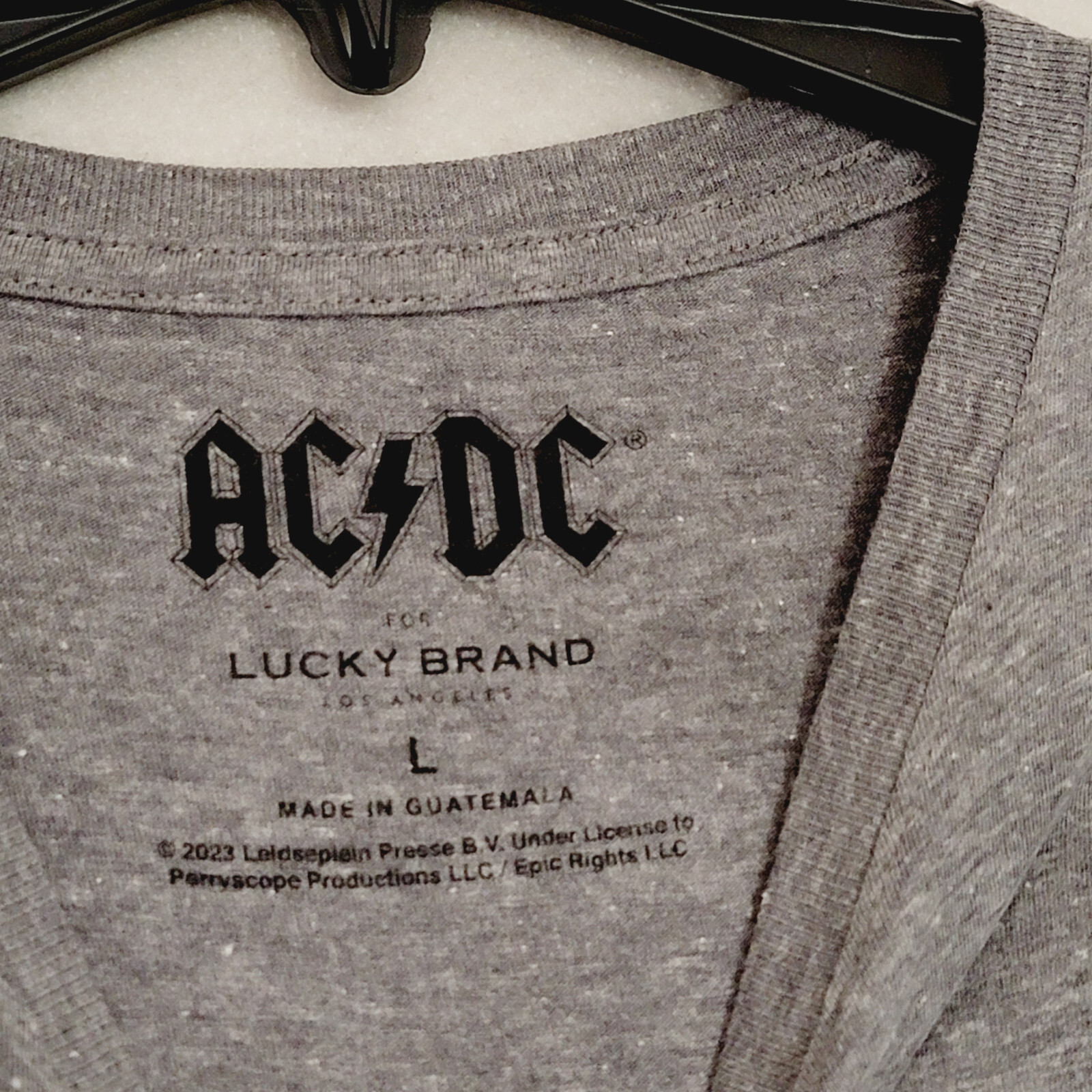 Lucky Brand ACDC NO BULL Shirt Mens LARGE GRAY METAL CONCERT TOUR NWT