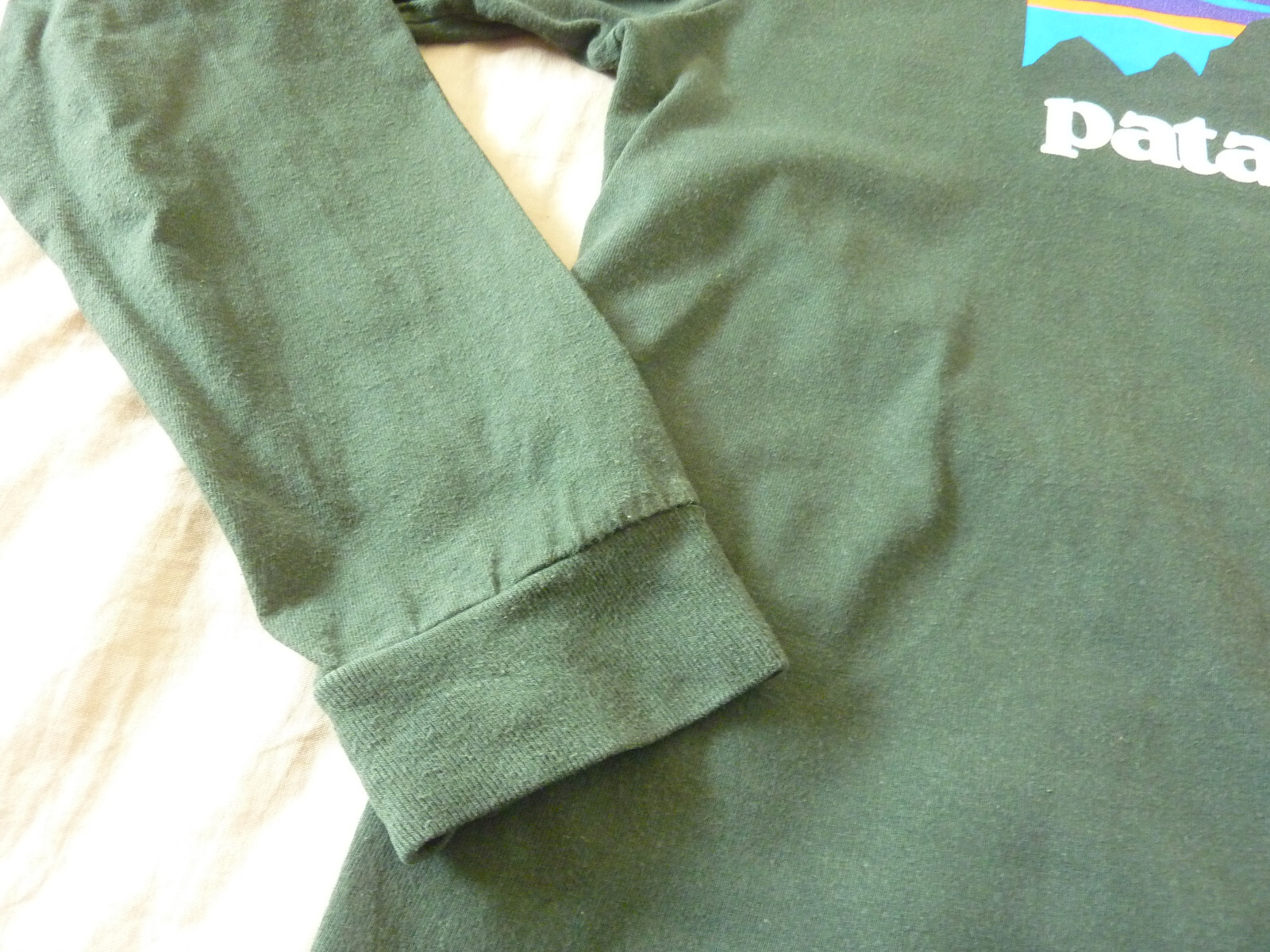 Patagonia Long Sleeve Shirt Dark Green Organic Cotton Regular Fit Adult Sz M