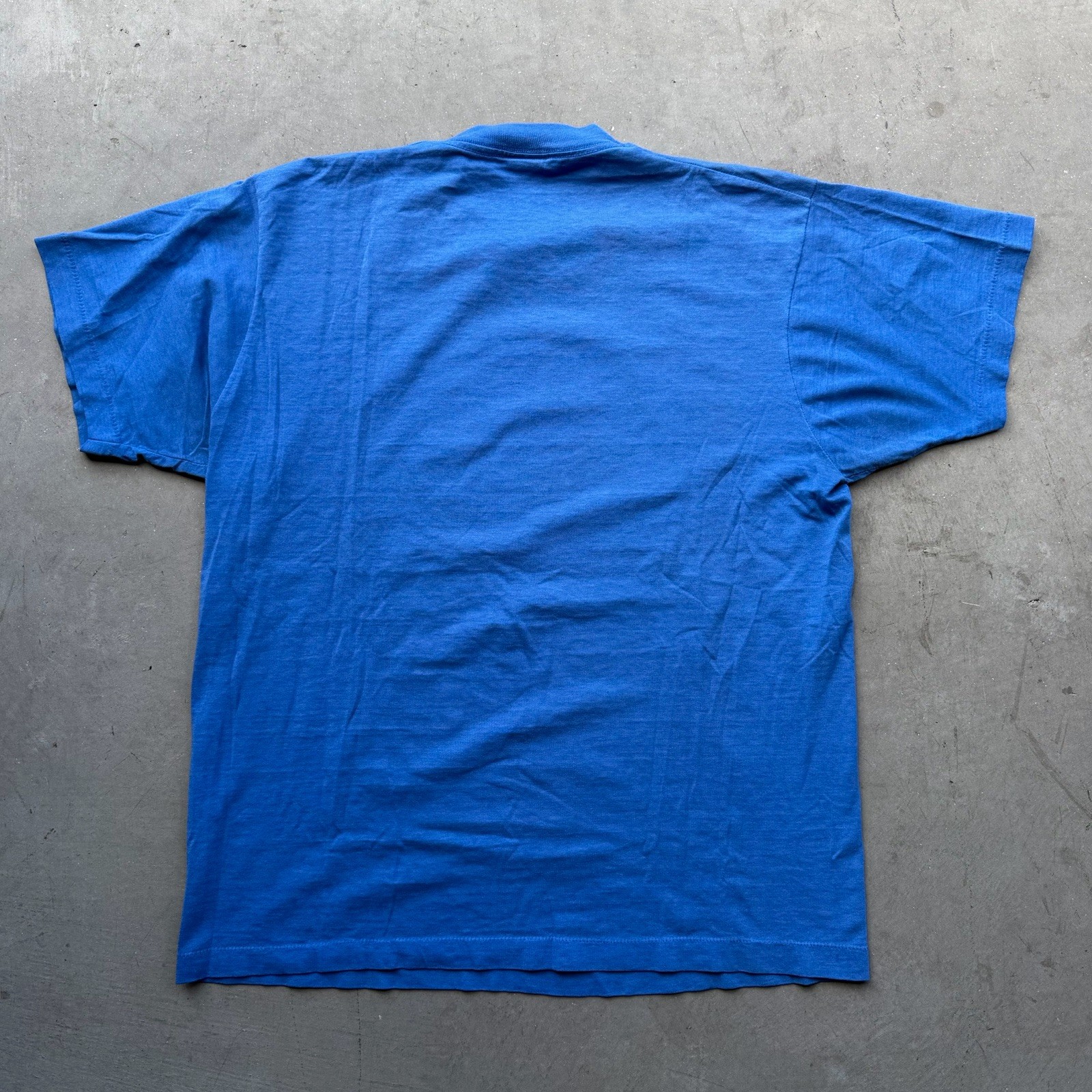 Vintage 80s Mens XL Springfield Trout Farm Logo Graphic Shirt USA Made Blue