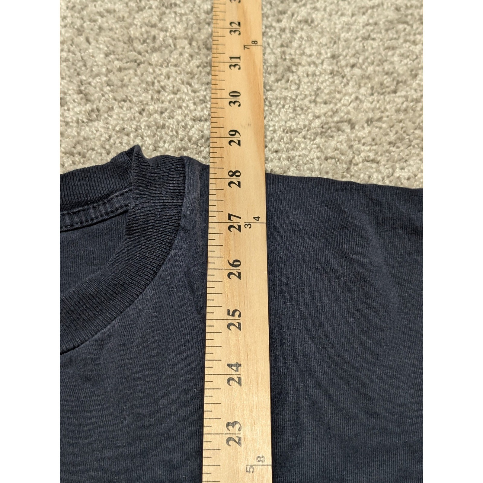 Bayside Heavy Weight Long Sleeve Pocket Tee Wisconsin Navy Blue Mens XL USA Made