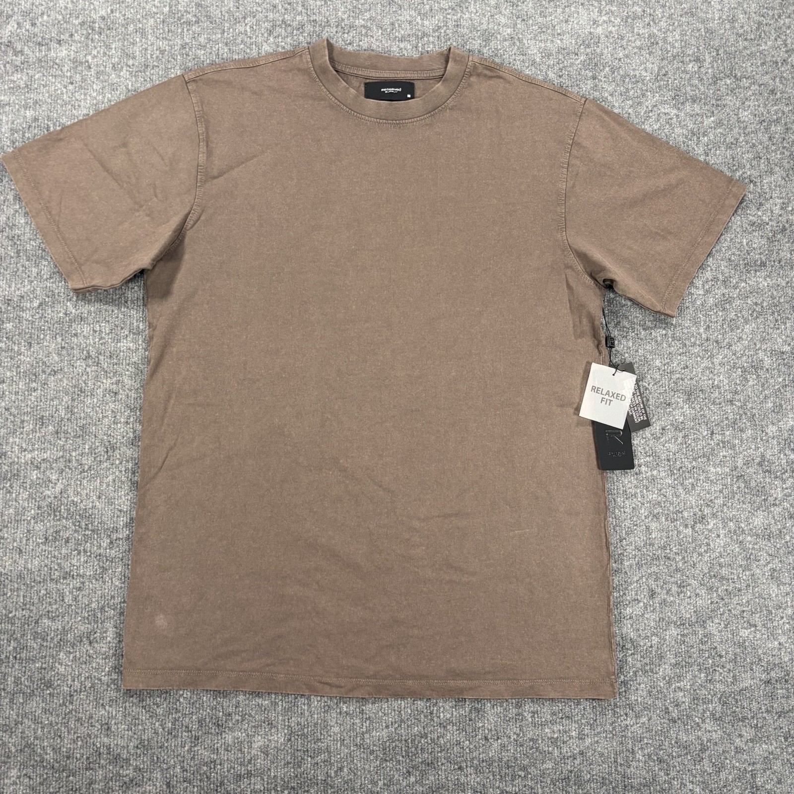 NWT Reserved Supply Mens M Taupe Chocolate Brown Heavyweight Oversized Fit Tee