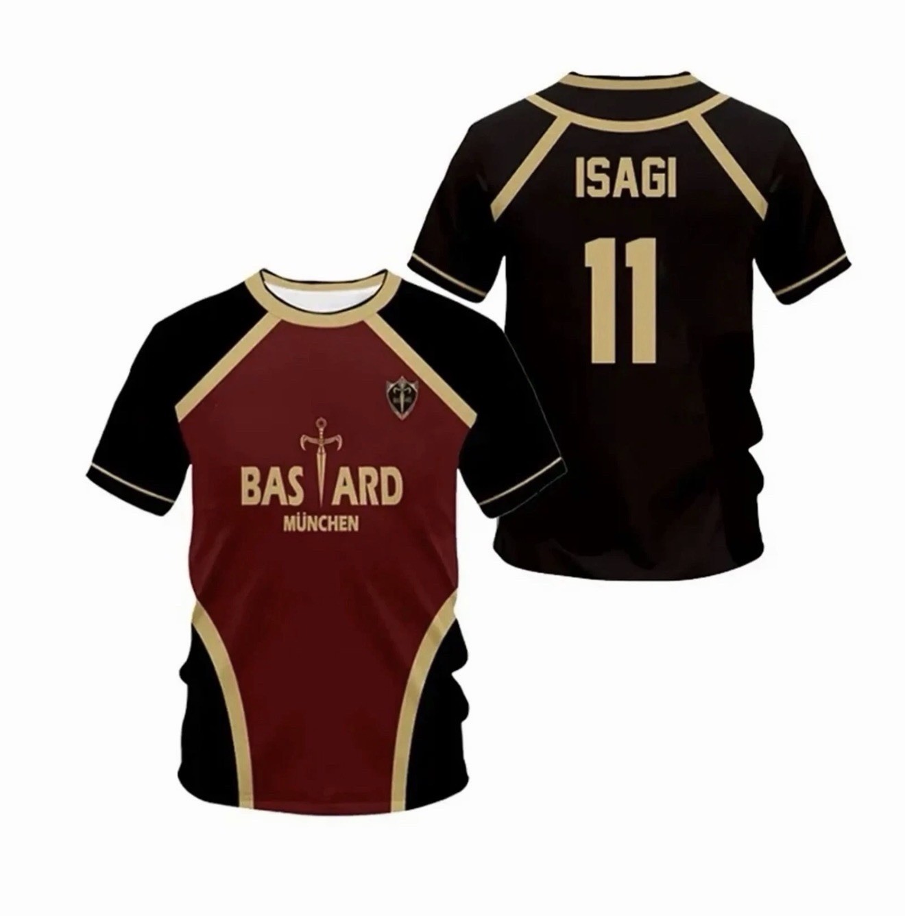 Blue Lock Anime Jersey #11 Futsal Replica Bastard Munich 3D Sports T-Shirt Lg