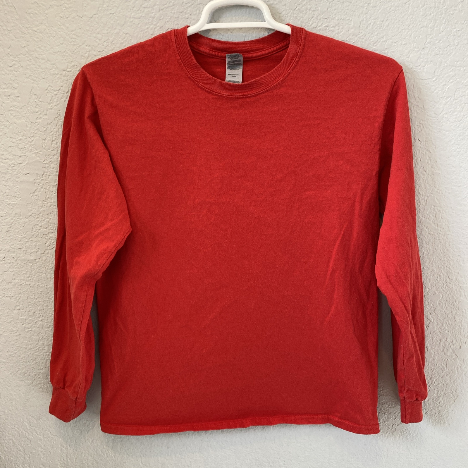 Gildan LONG SLEEVE PULLOVER Tee SHIRT MENS M Red. #R