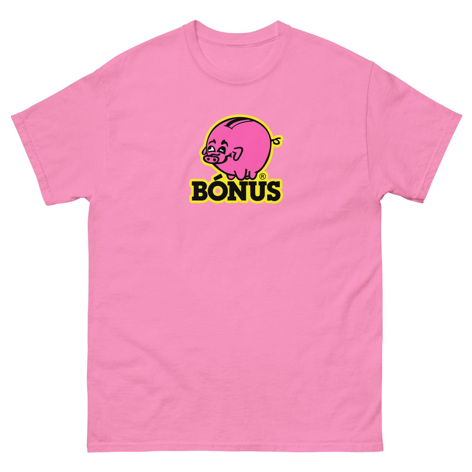 Bonus Iceland Supermarket Pink Piggy Bank Logo T-Shirt Bonus Iceland Tee