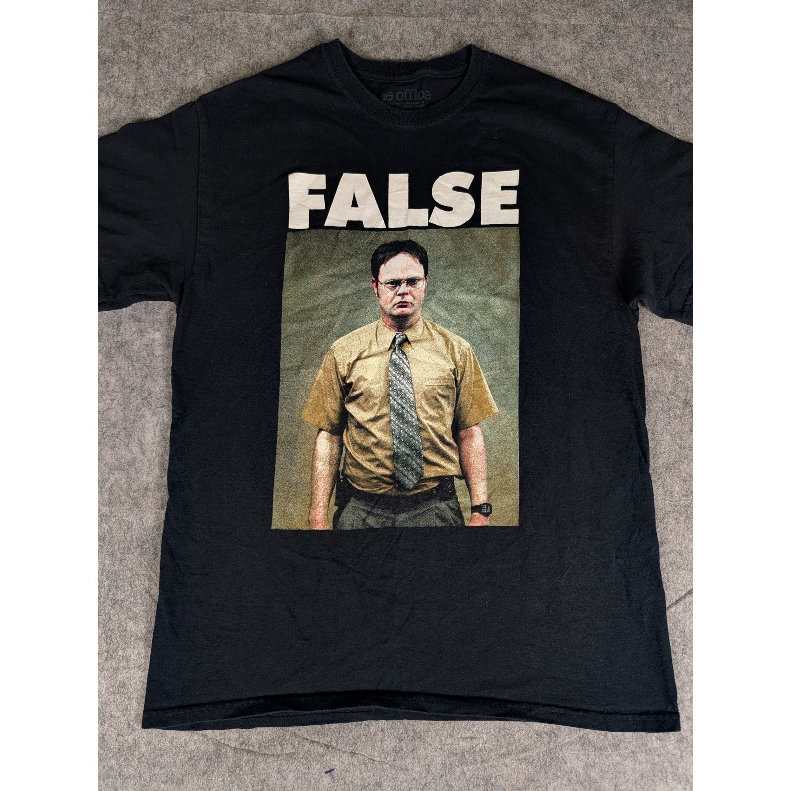 The Office Dwight Schrute False Graphic T-Shirt Black Mens Short Sleeve Tee