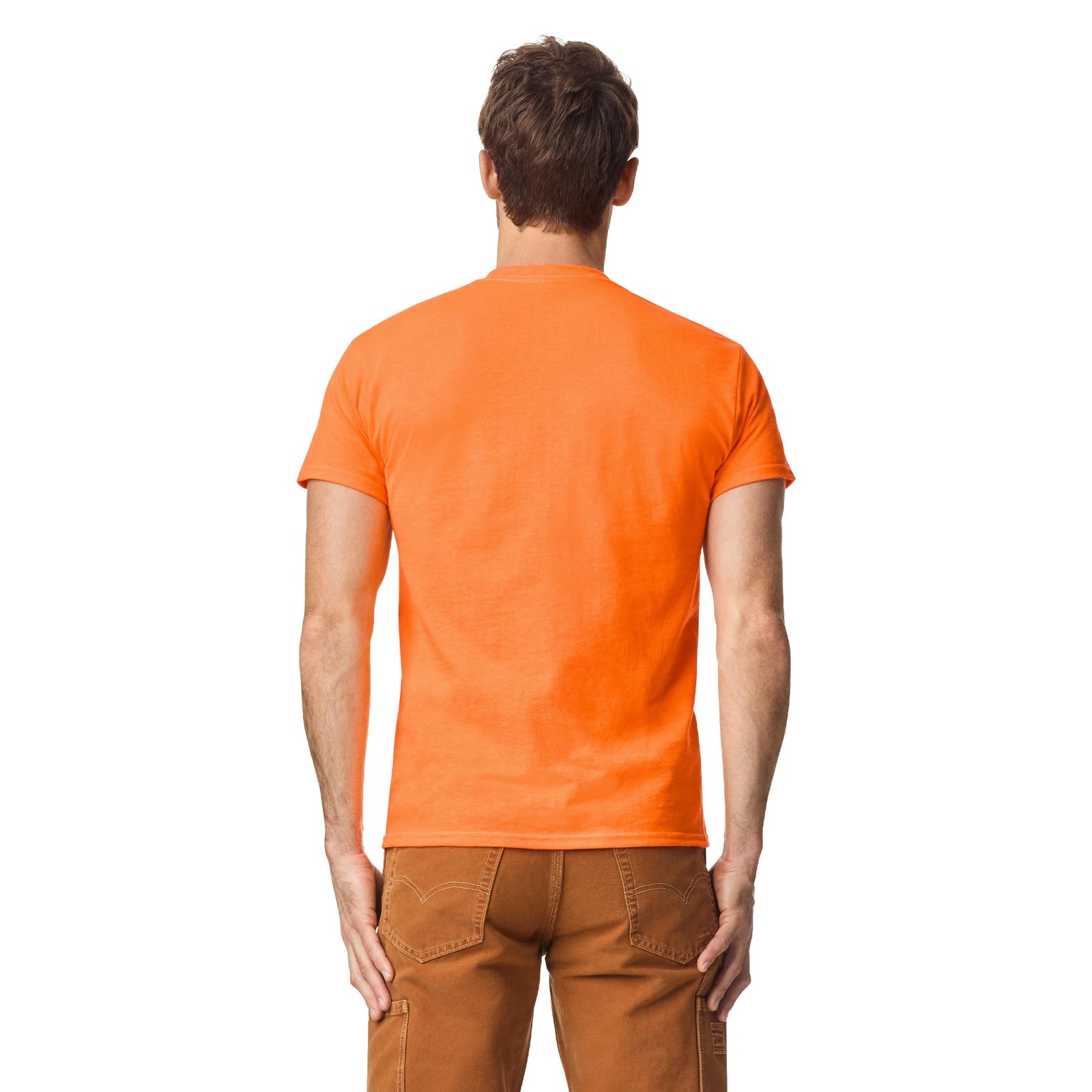 Men’s DryBlend Workwear T-Shirts with Pocket, 2-Pack Shirt, Safety Orange, Large