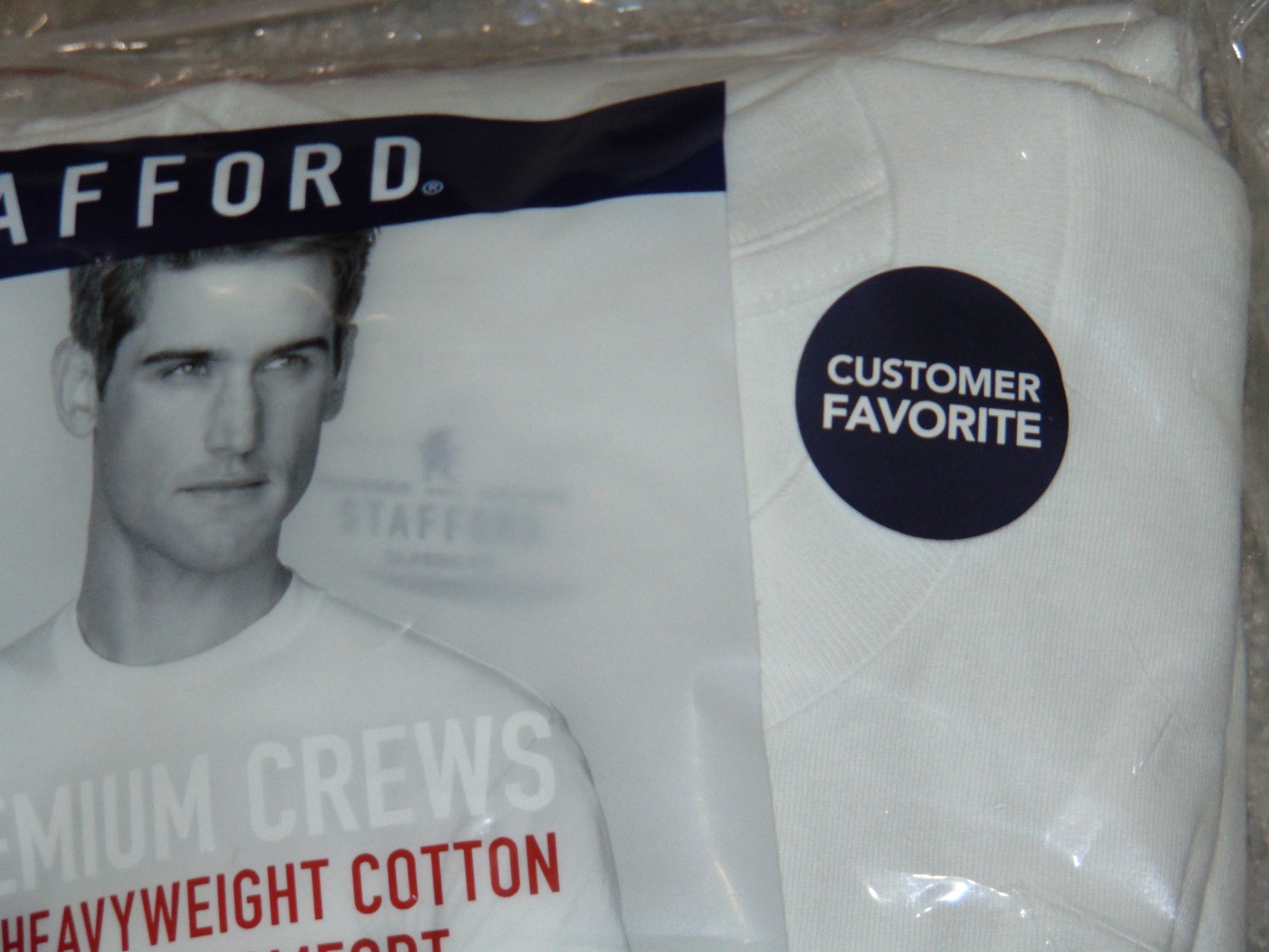 Stafford Premium Men Medium 4 Pack Short Sleeve Crew Neck T-Shirt Heavyweight