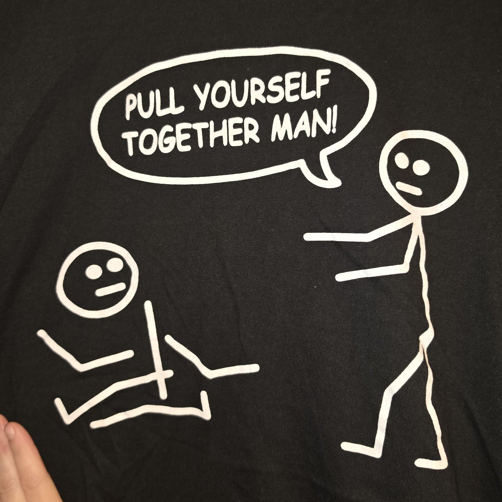 Brisco Brands “Pull Yourself Together Man!” Black Tee, Size Large.