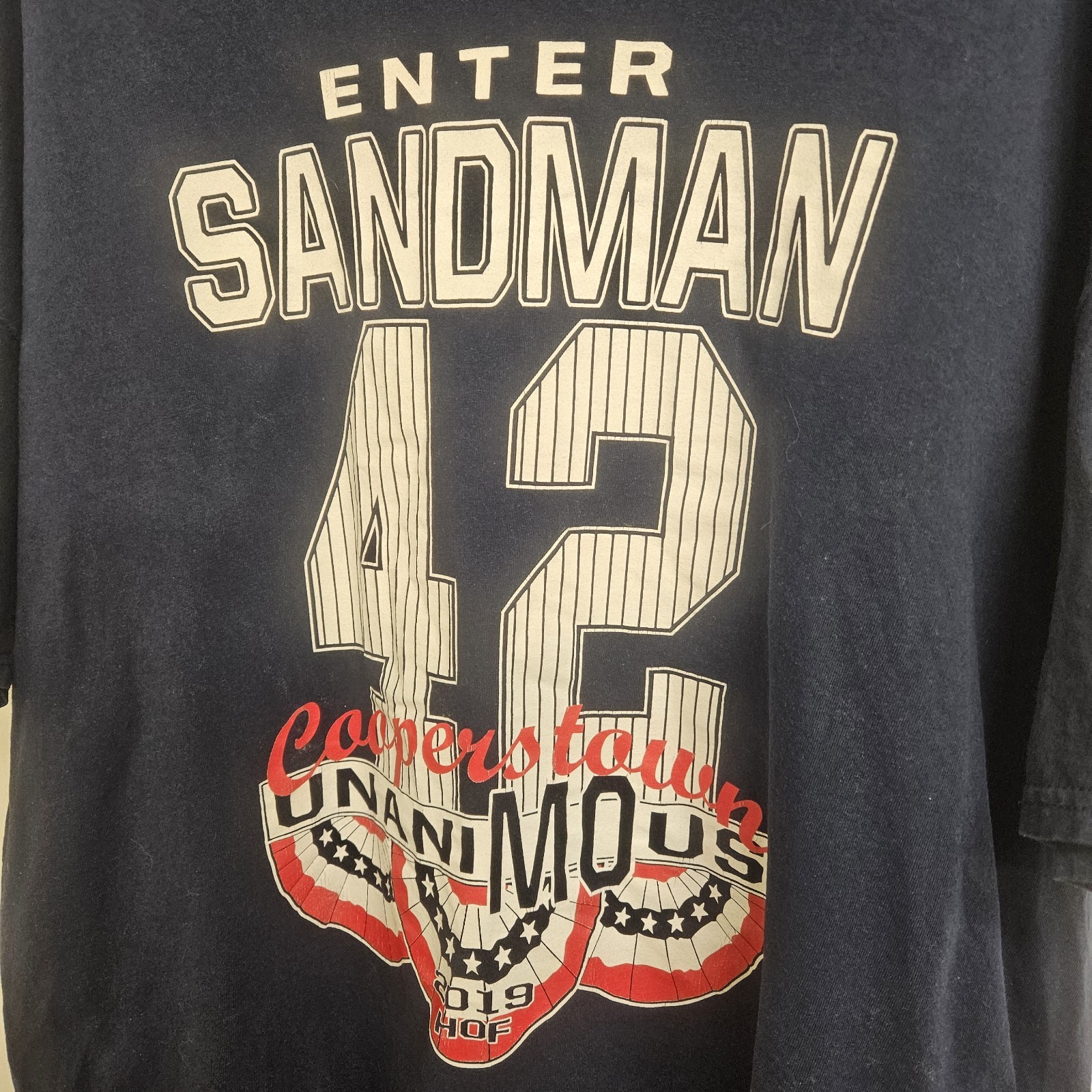 MARIANO RIVERA Enter Sandman COOPERSTOWN HALL OF FAME T-SHIRT YANKEES X-Large