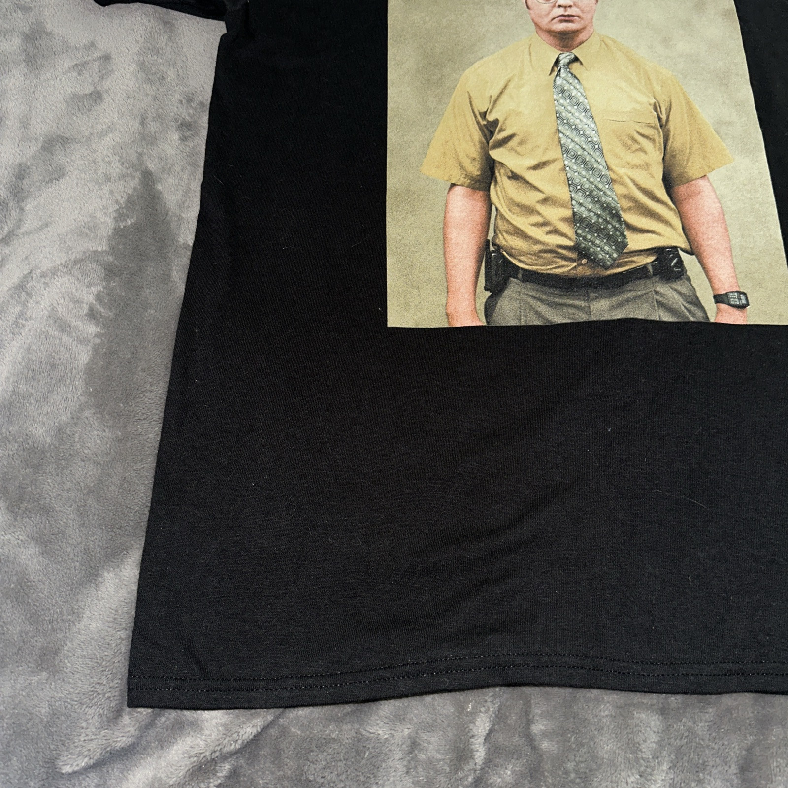 The Office “FALSE” Dwight Schrute Sz M Black Short Sleeve Ripple Junction NWT
