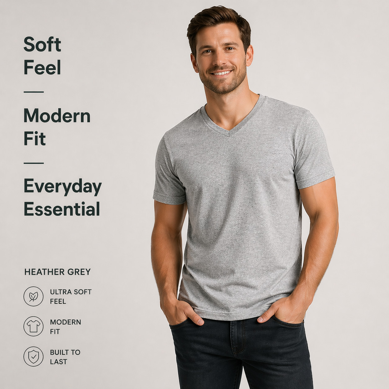 True Classic V-Neck T-Shirts 6 Pack Men Size L New No Tags Soft Premium Fit