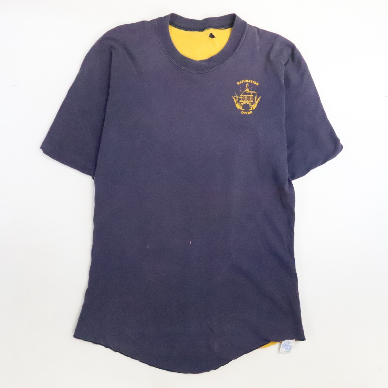 Vintage Saturation Diver NEDU Engineer Double Face Russell Athletic T-Shirt XL