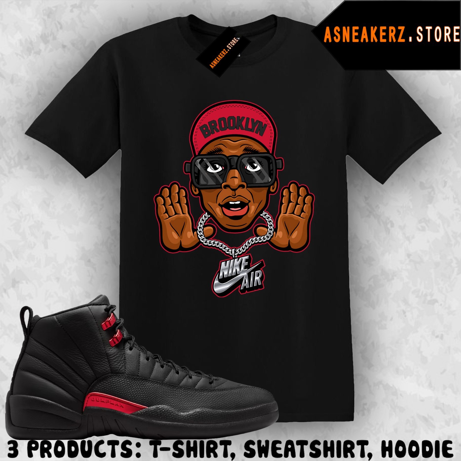 Tee Shirt Matching AJ 12 Bloodline 2026 To Match Sneaker Mars Blackmon T-Shirt
