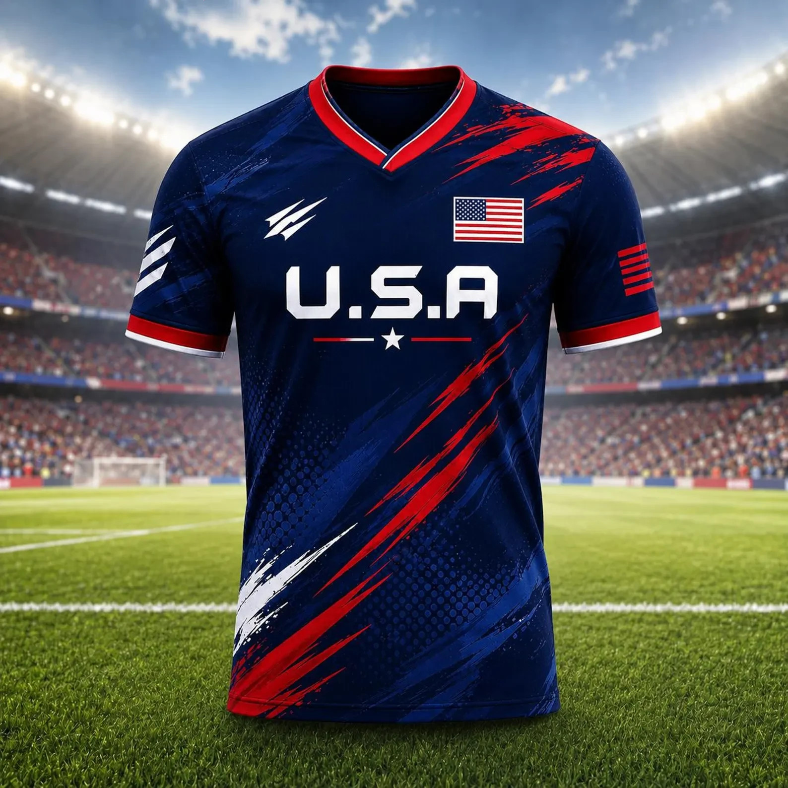 Custom USA Soccer Jersey, Personalized USA Shirt, Dark Blue USA Football Tee