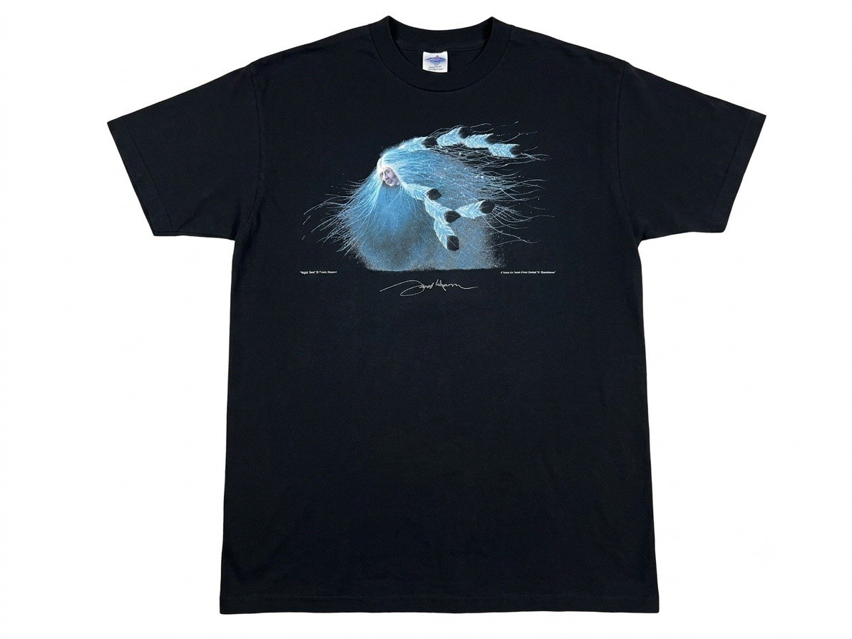 Vintage Frank Howell Art Native American T Shirt XL Hanes Beefy-T Black Made USA