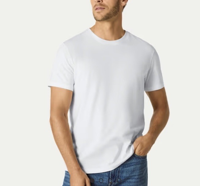 Bomba’s Men’s Pima Crew Tshirt 100% Peruvian Pima Cotton Large White