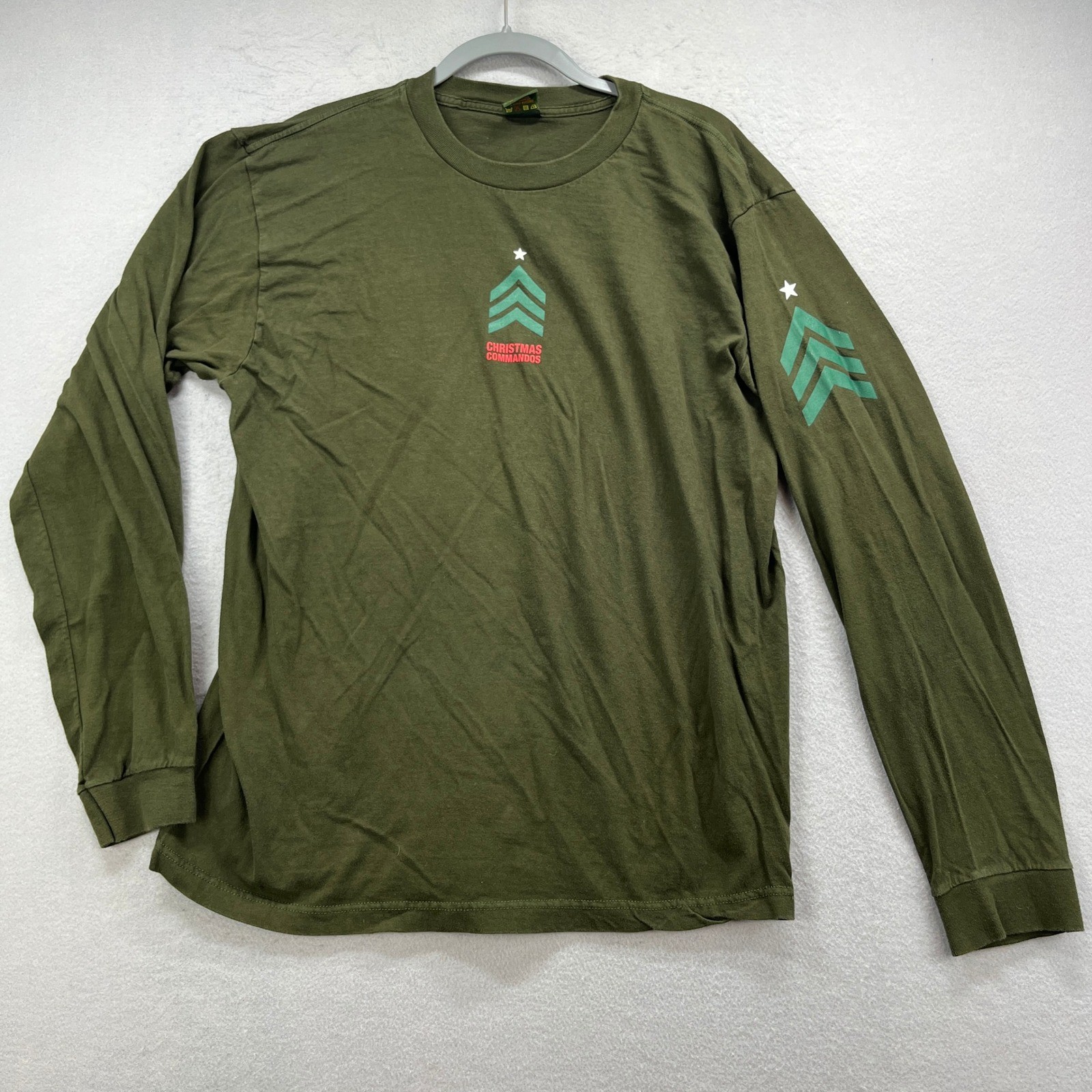 Timberland Weathergear T Shirt Mens XL Green Christmas Commandos Casual Y2K USA