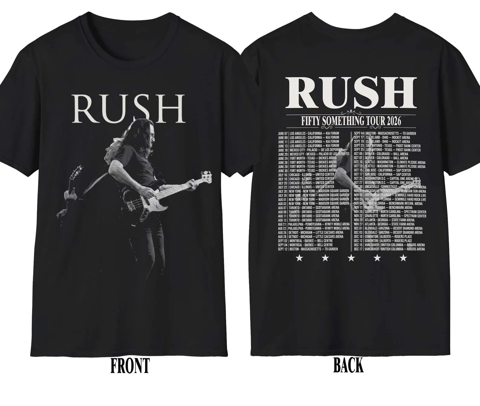 Rush band Fifty Something tour 2026 T-Shirt