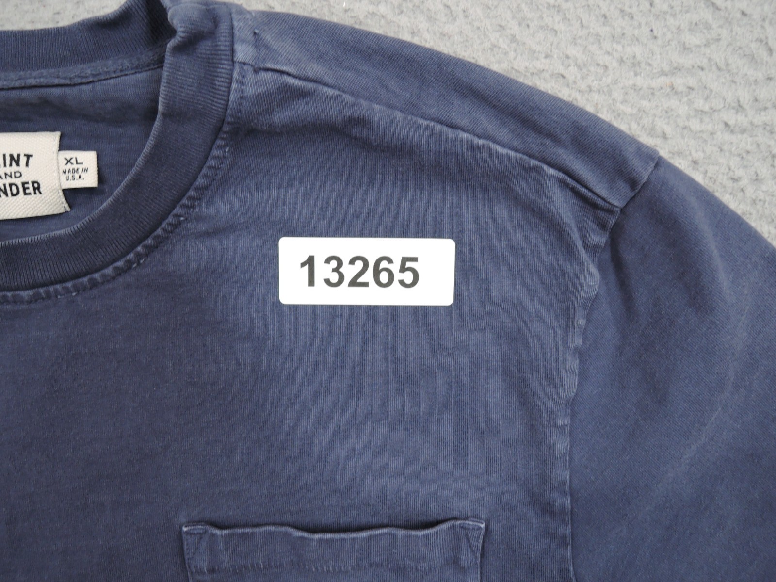 Flint & Tinder Shirt Mens XL Blue Heavyweight Crew Neck Pocket Huckberry