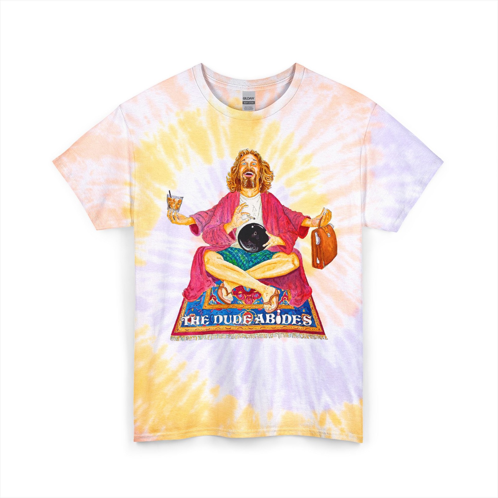 Big Lebowski Zen Dude Unisex Tie Dye Cotton Tee – The Dude Abides Festival Shirt