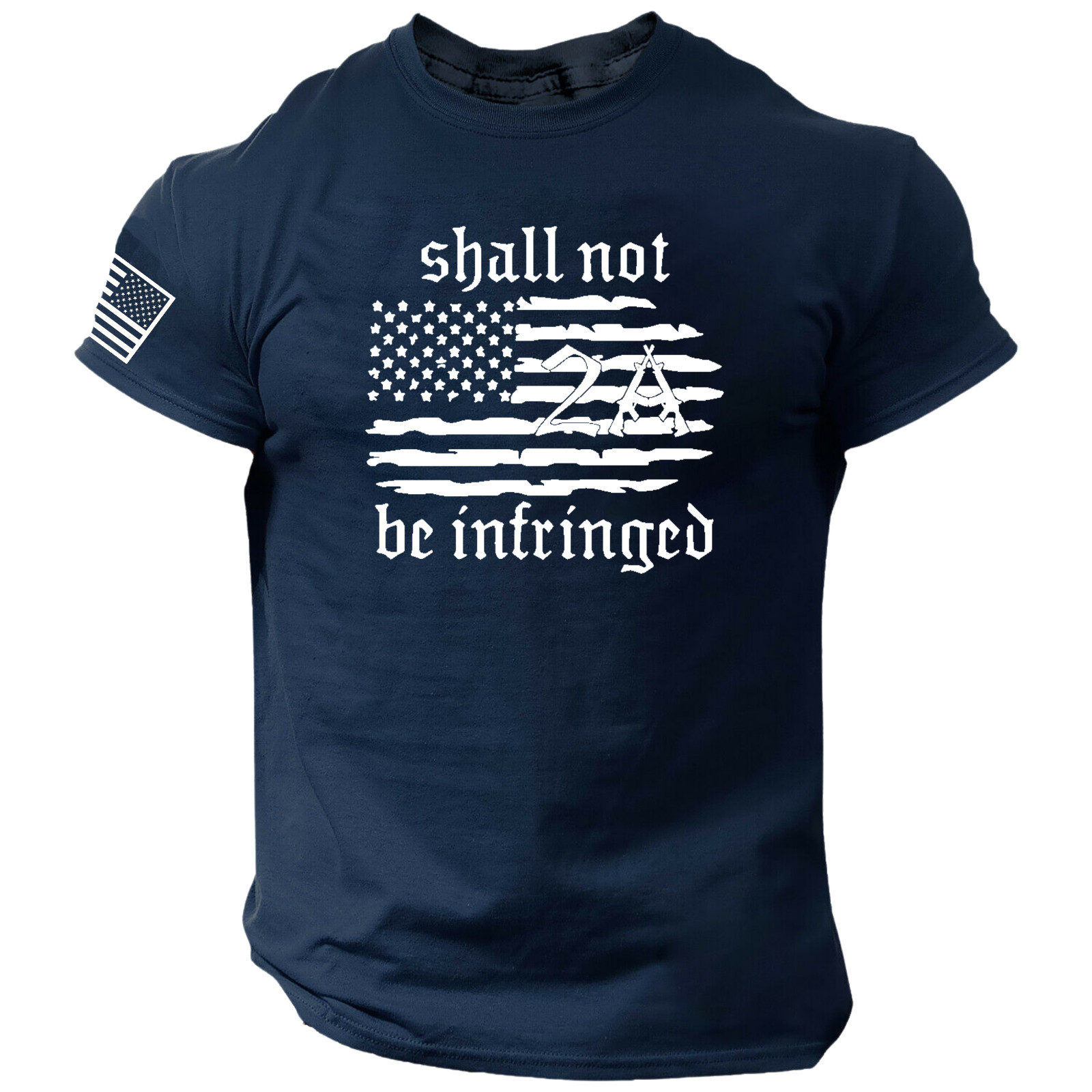 2nd Amendment American Flag T Shirt, 2A, Patriotic, USA, Veteran, Military, Mens