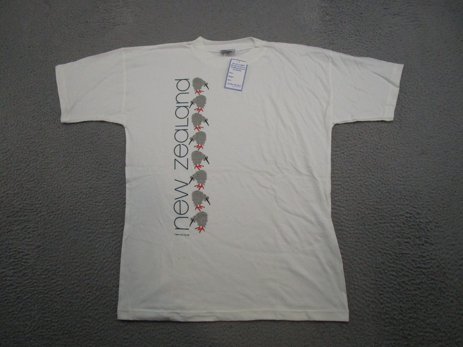 Vintage 1996 New Zealand Kiwi Bird Graphic Tourist Shirt Size M NEW Read