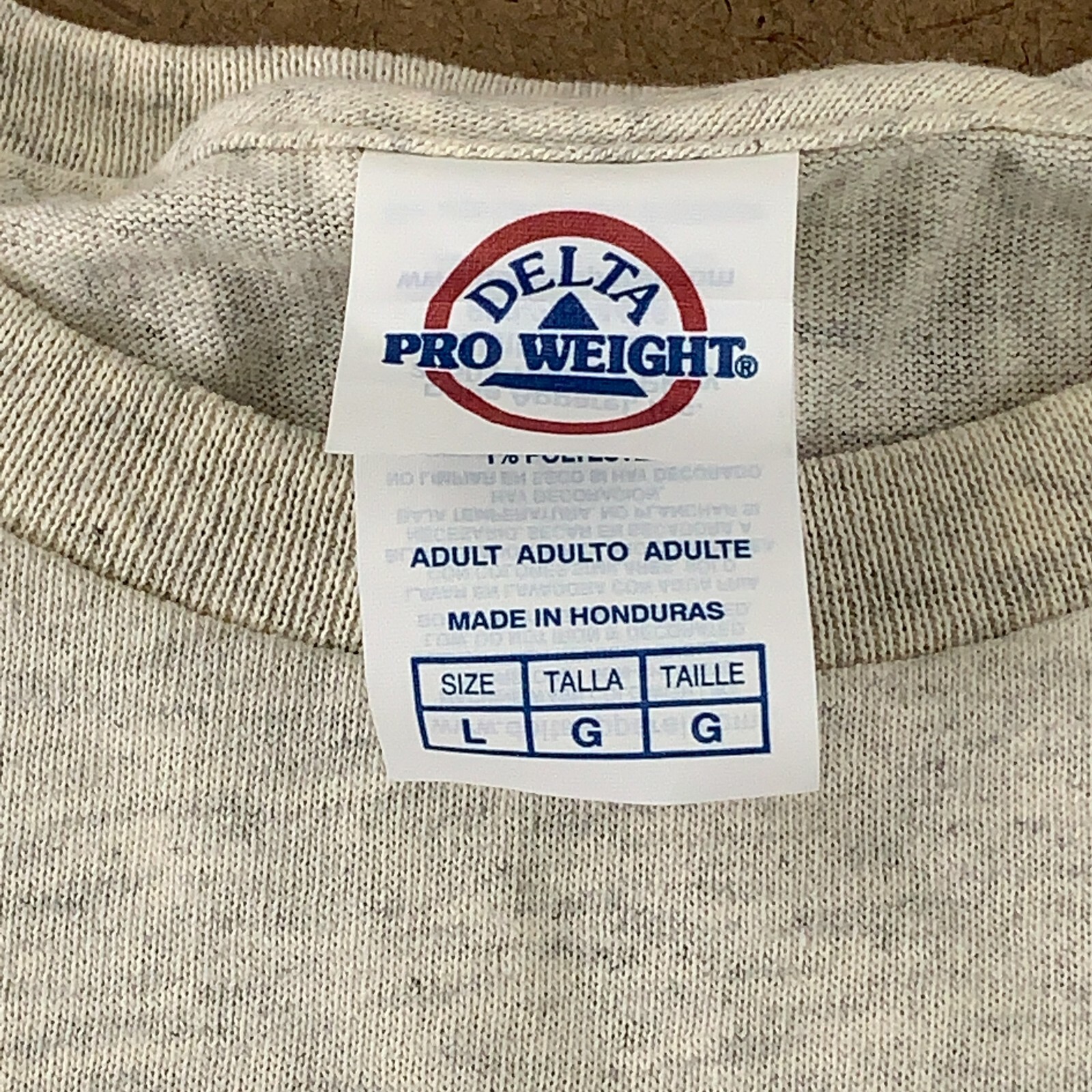Delta Adult Size Large Oatmeal Heather Ben Drankin’ Graphic Short Sleeve T-Shirt