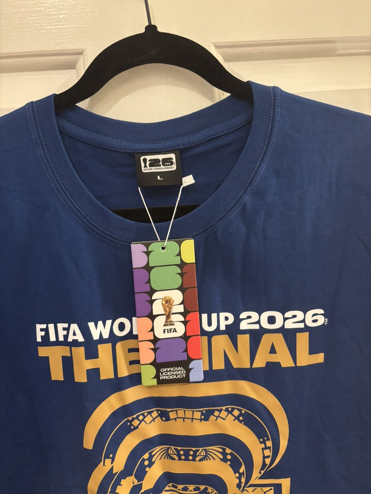 Official FIFA World Cup 2026 The Finals Blue Graphic Logo T-Shirt Men’s Large