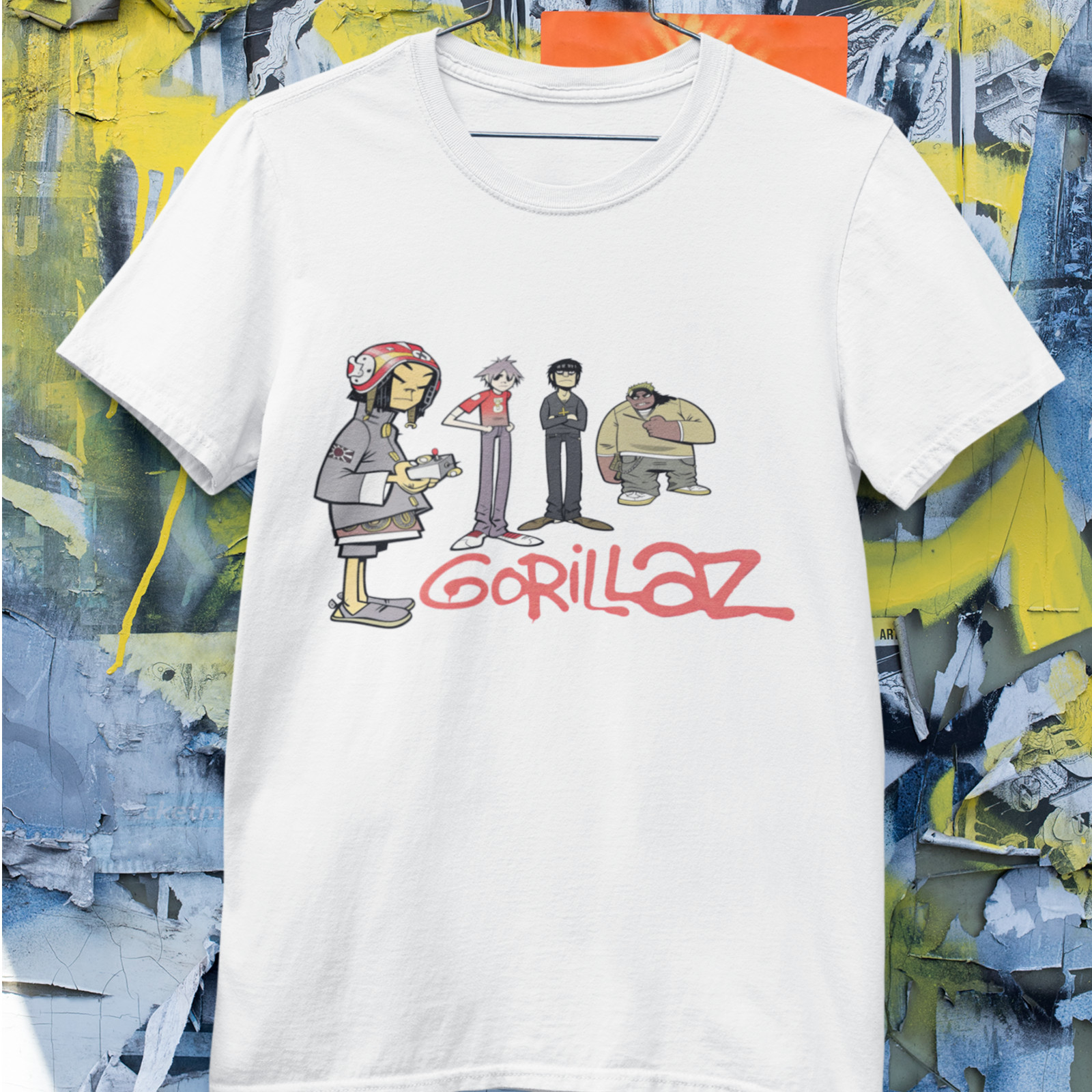 Gorillaz Style Cartoon Band Graphic T Shirt Black Alternative Music Tee