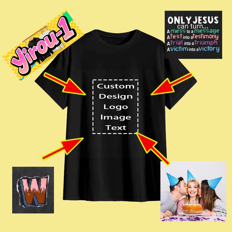 Custom T-Shirt Personalized – Printed with Photo, Text, Logo, Fully Customizable