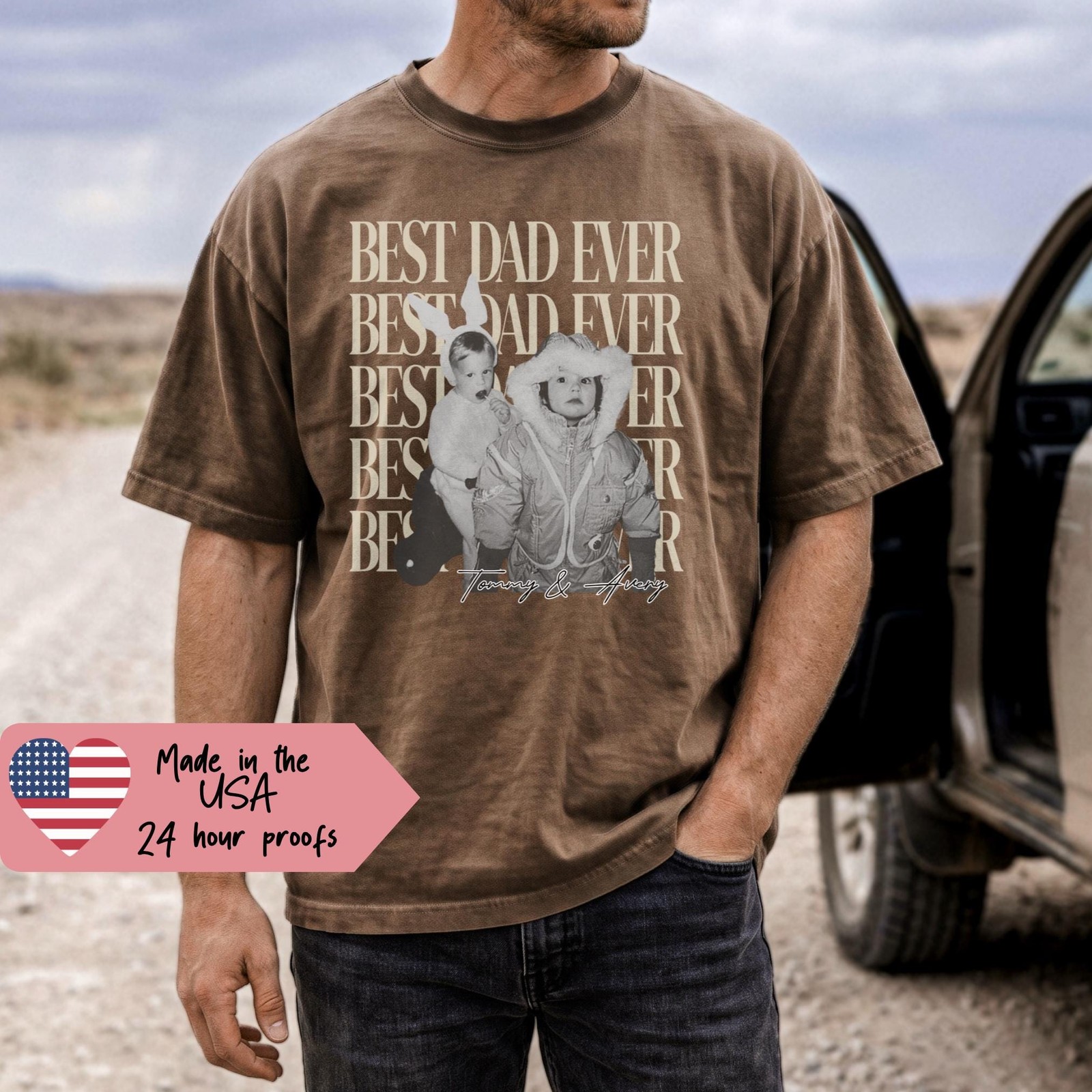 Custom Dad Photo Shirt Personalized Fathers Day Gift Bootleg Y2K Tee