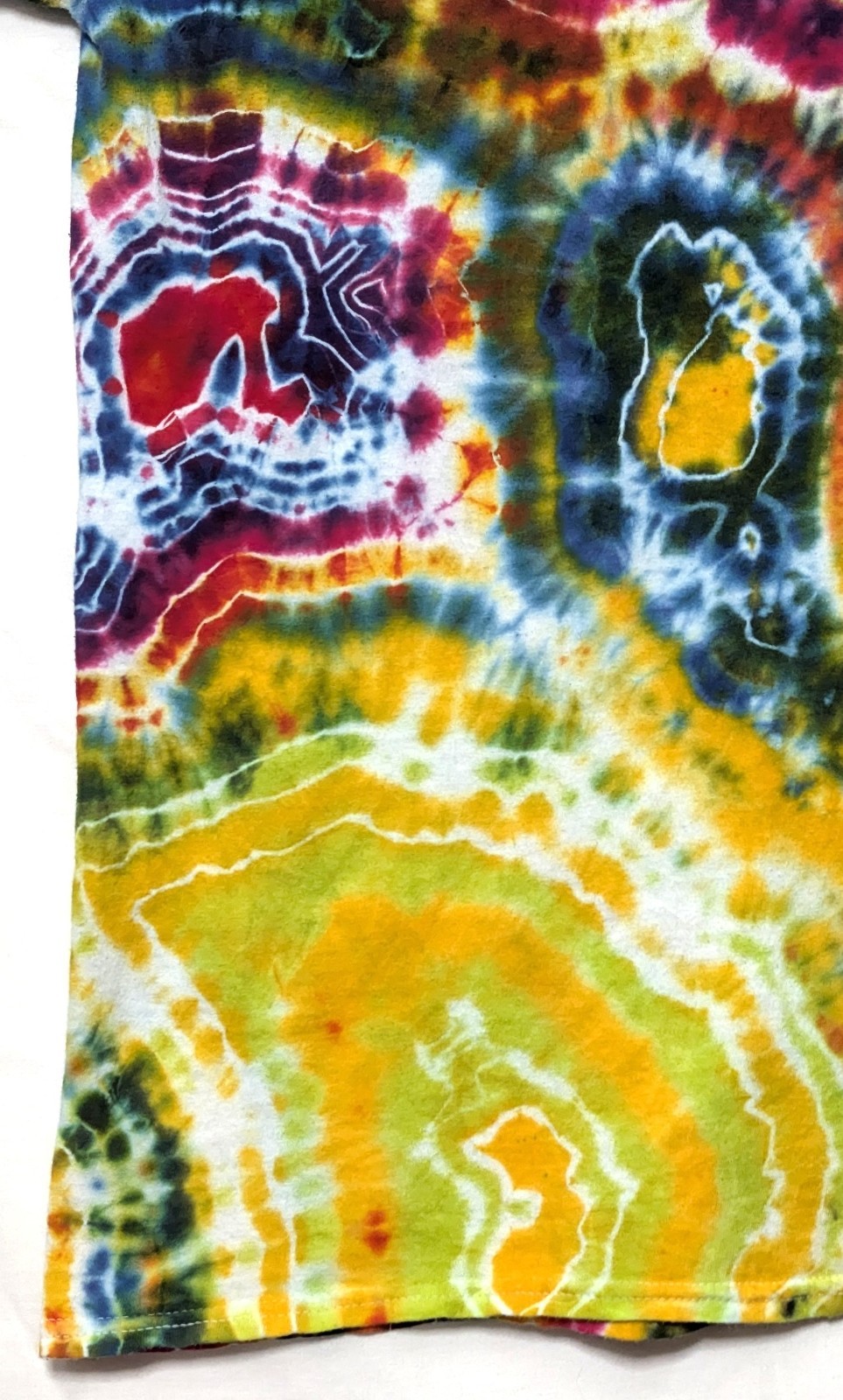 Handmade Tie Dye Multicolor Rainbow Geode Pattern Small Shirt 17″ W X 26.5″ L