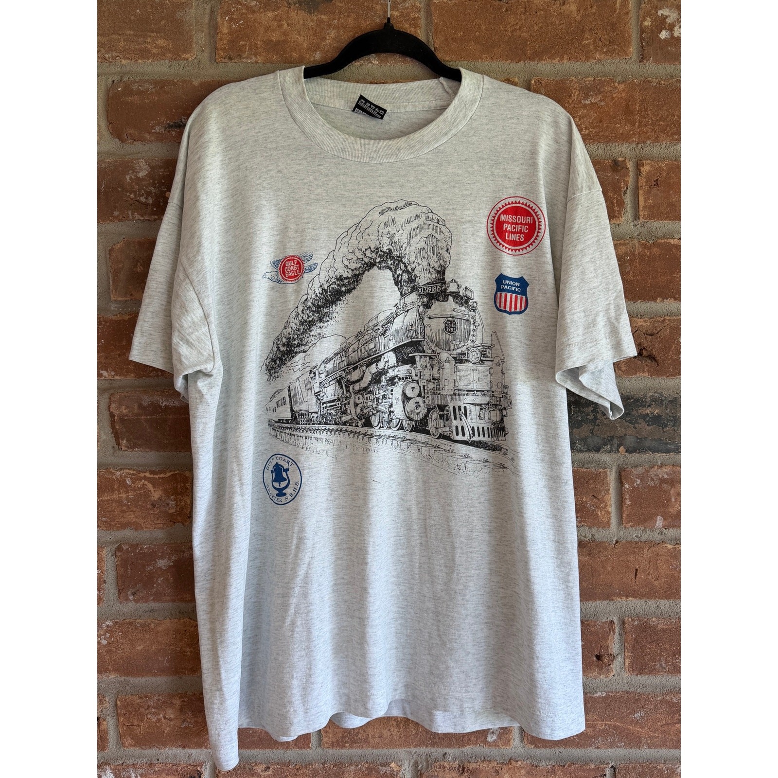 Vintage 1995 Gulf Coast Eagle Steam Excursion Train T Shirt XL Railroad USA