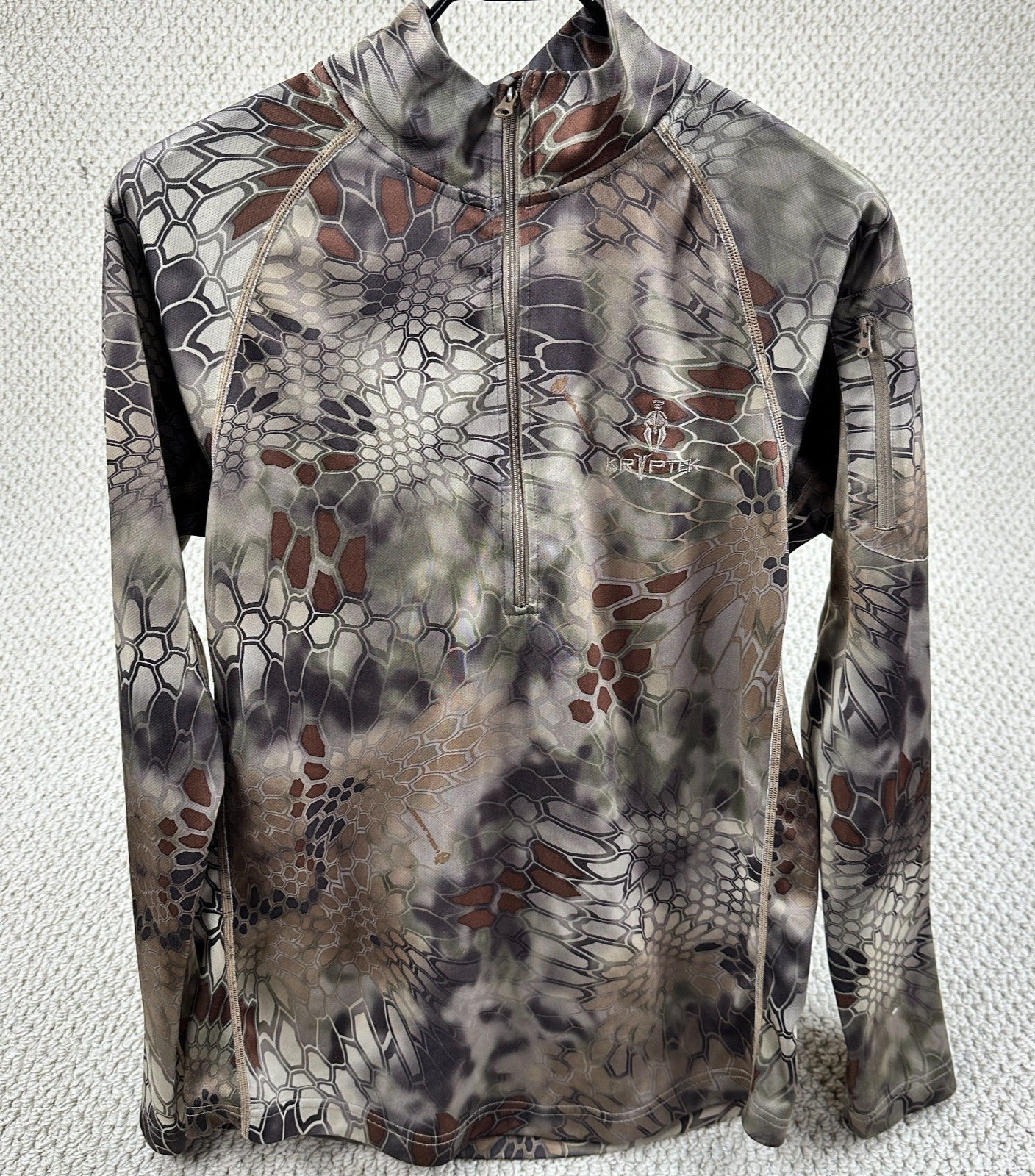 Kryptek Valhalla 1/4 Zip Pullover Mens S Highlander Camouflage Tactical Shirt