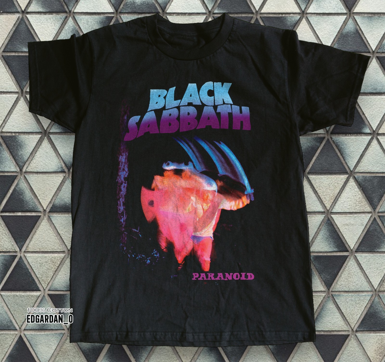 Black Sabbath – Paranoid Album Cover Black Unisex T-shirt Size S-5XL
