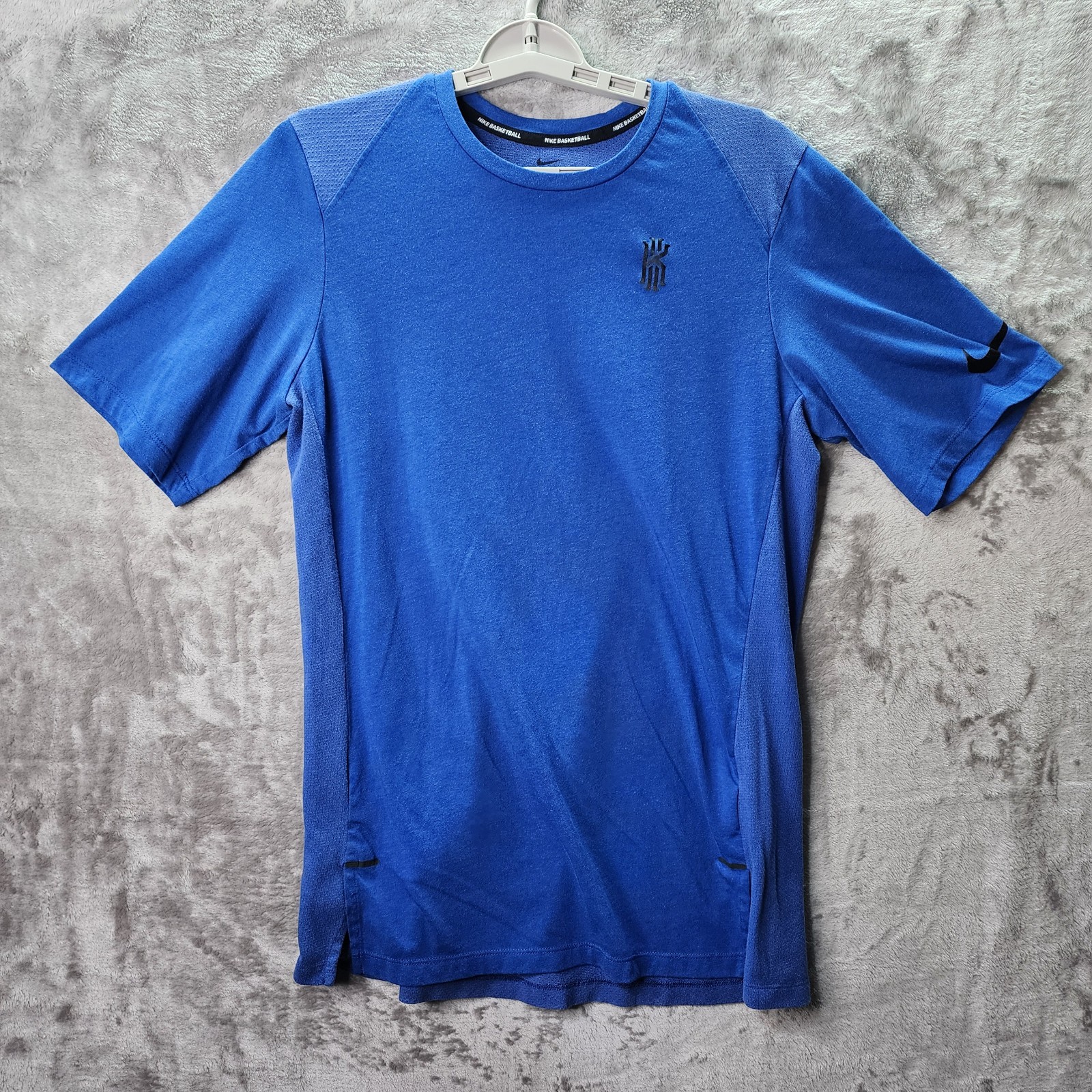 Nike Dri‑Fit Kyrie Irving Logo Tee S Royal Blue Mesh‑Panel Basketball Training