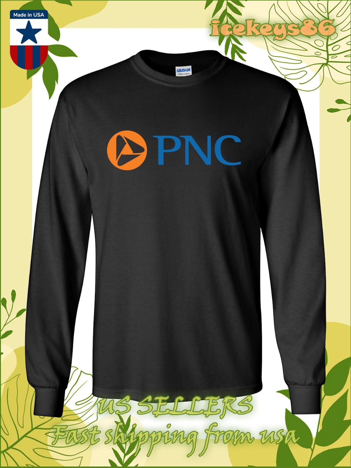 New Tee PNC Financial Services Logo Men’s Long Sleeve T-Shirt American T-Shirt