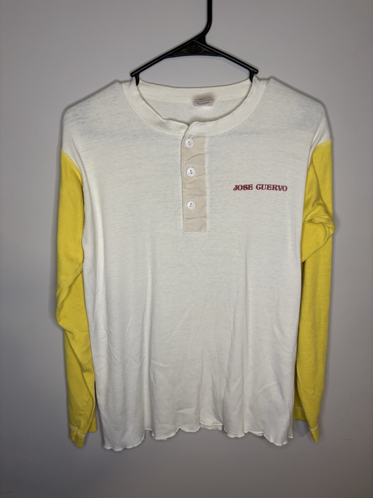 Vintage 1979 Jose Cuervo Original Label Long John Shirts Henley Sz. L