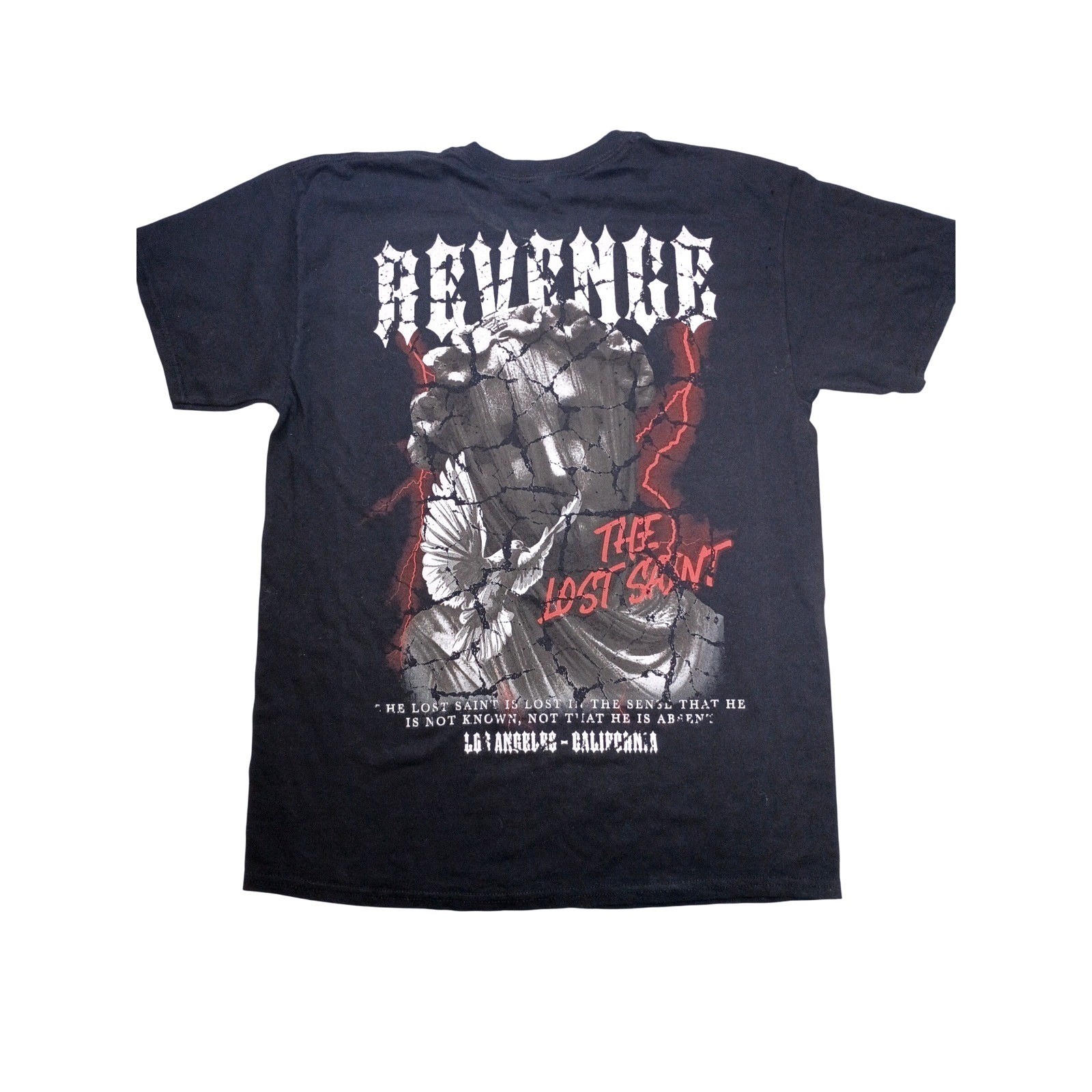 Fashion Nova Mens Revenge The Lost Saint Graphic T-Shirt Black Size M Streetwear