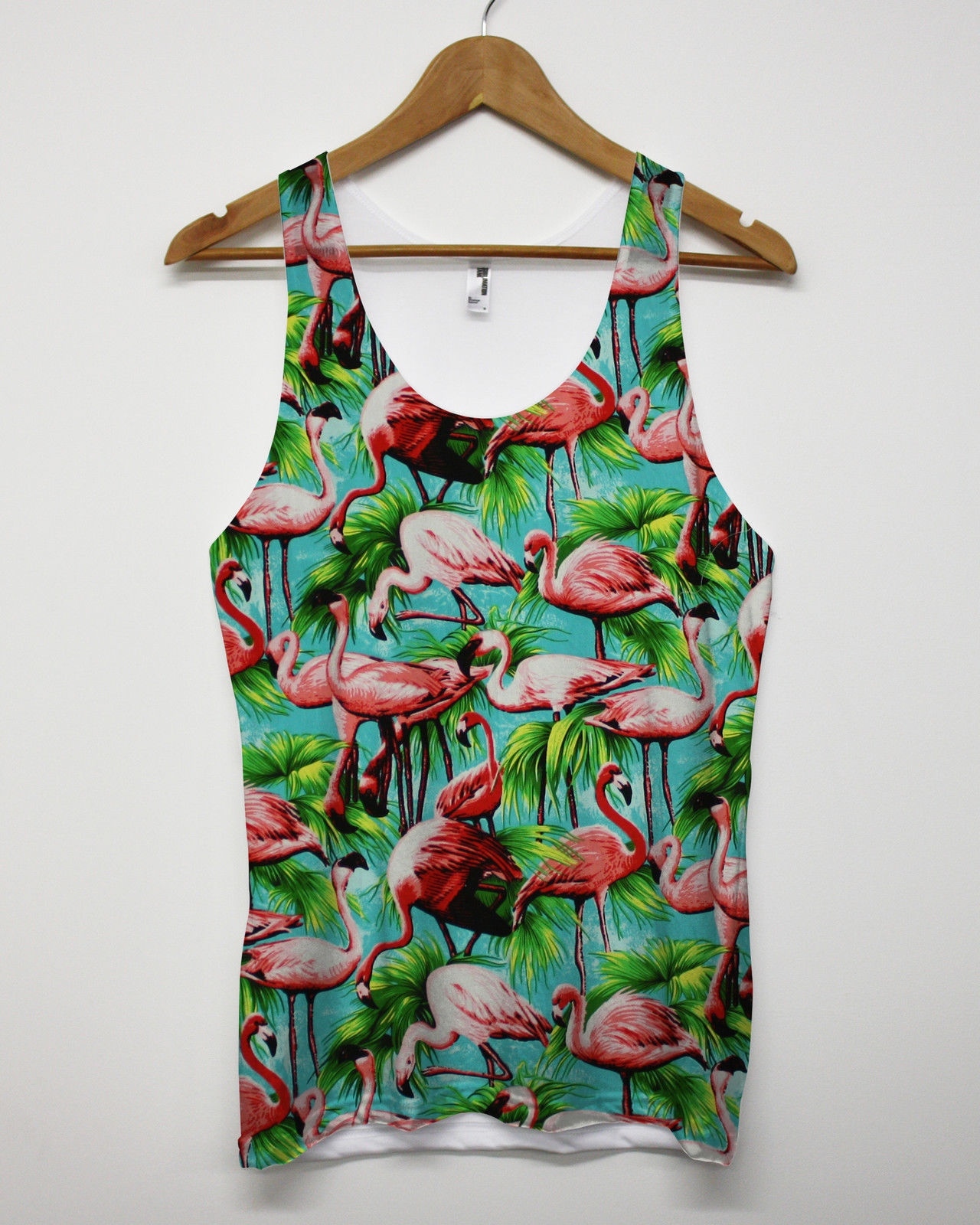 Flamingo All Over Print Vest Festival Summer Pink Pattern Swag Tank Top Men Man