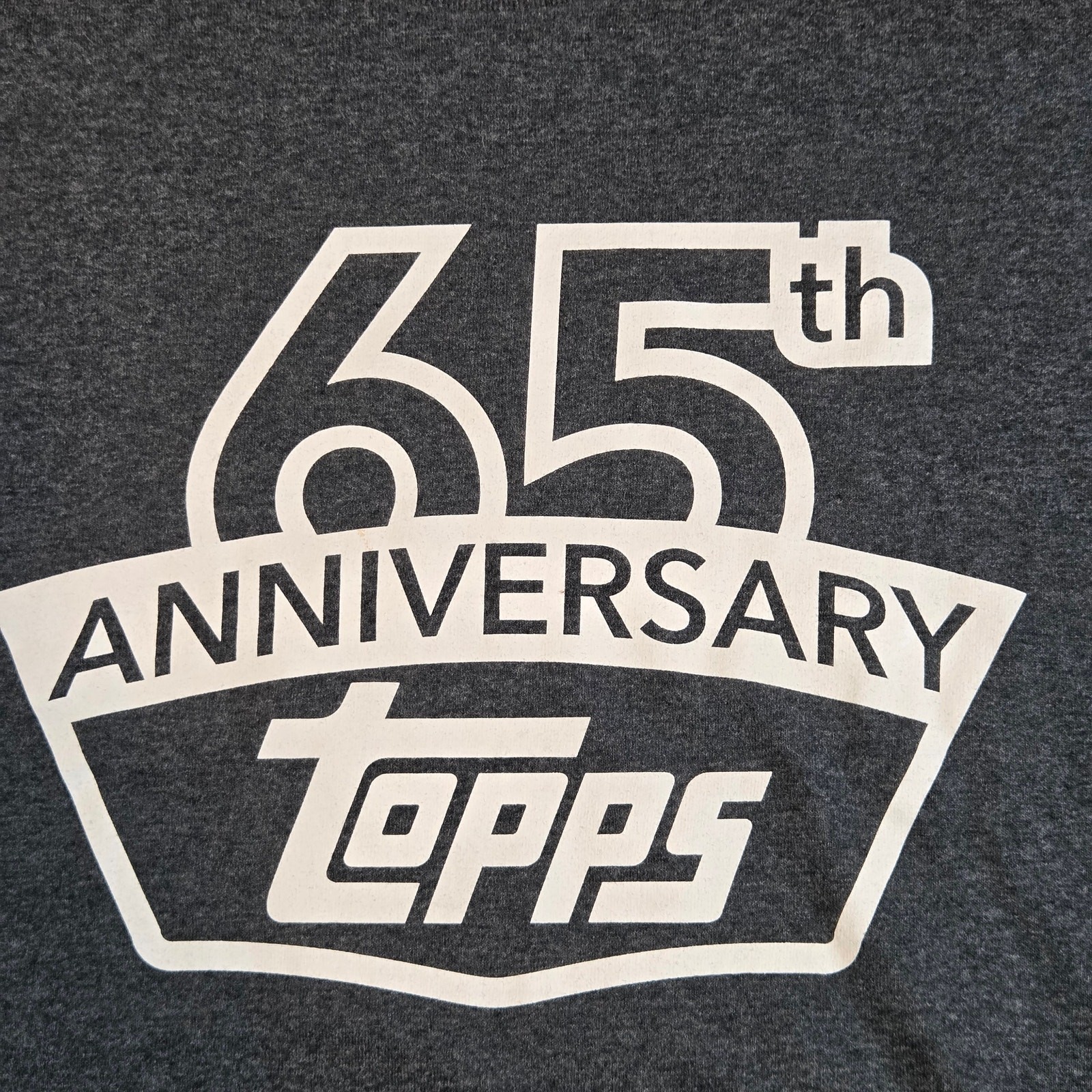 Topps 65th Anniversary 2016 Gray Graphic Tee Shirt Gildan Size L 50/50 Blend